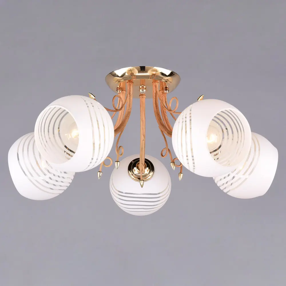 Фото 3 Люстра потолочная РОССВЕТ 5 ламп 16 м² цвет дерево Фото 3 Люстра потолочная РОССВЕТ 5 ламп 16 м² цвет дерево