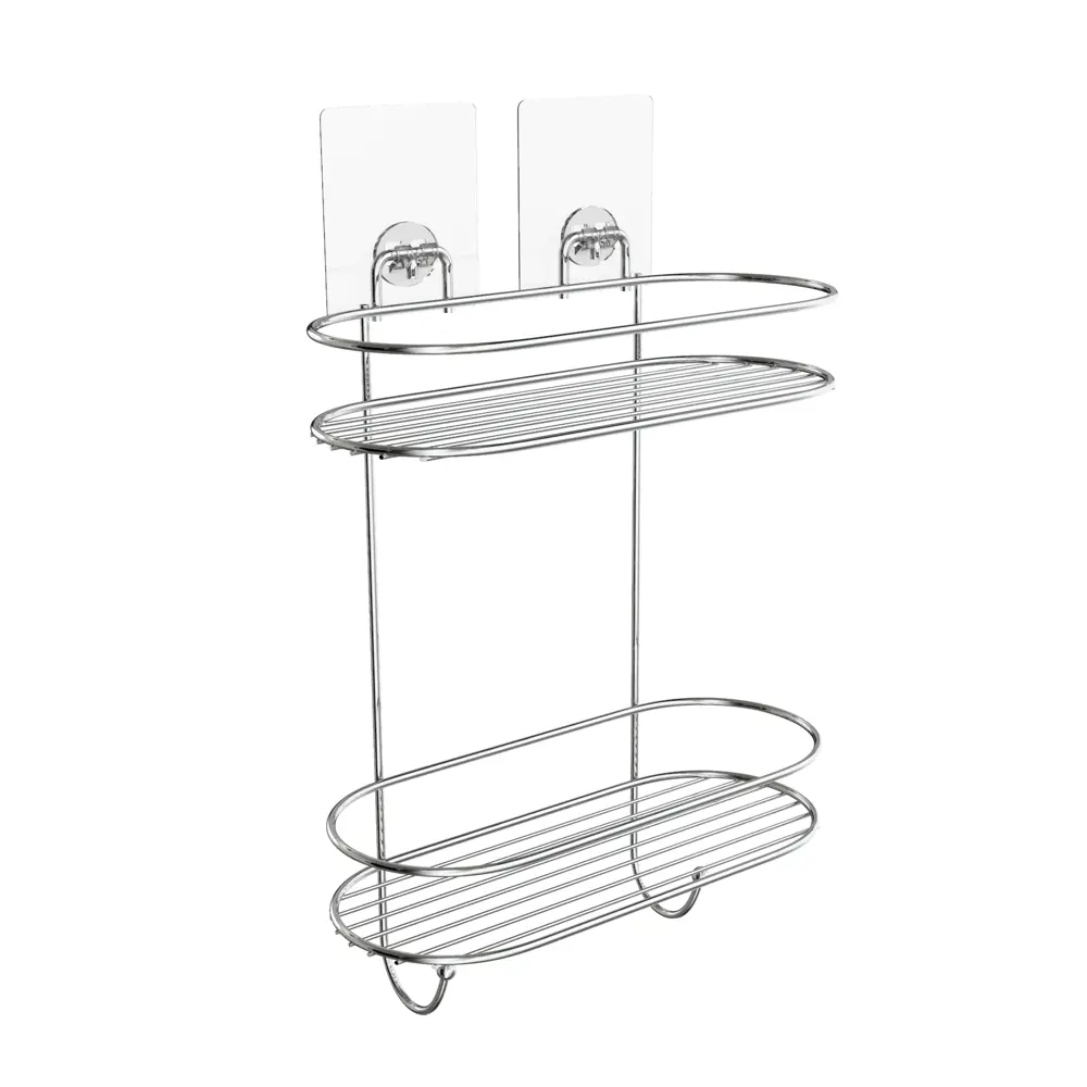 Фото Полка для ванной Kleber Lite KLE-LT055 2-ярусная 11х26х35.5 см Фото Полка для ванной Kleber Lite KLE-LT055 2-ярусная 11х26х35.5 см