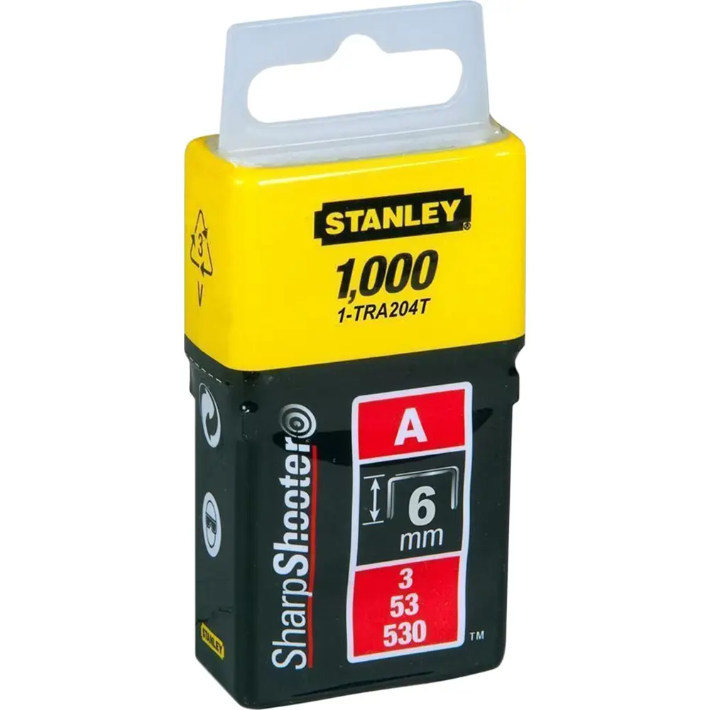 Фото Скобы Stanley Light Duty 1-TRA204T А 6 мм 1/4", 1000 шт. Фото Скобы Stanley Light Duty 1-TRA204T А 6 мм 1/4", 1000 шт.