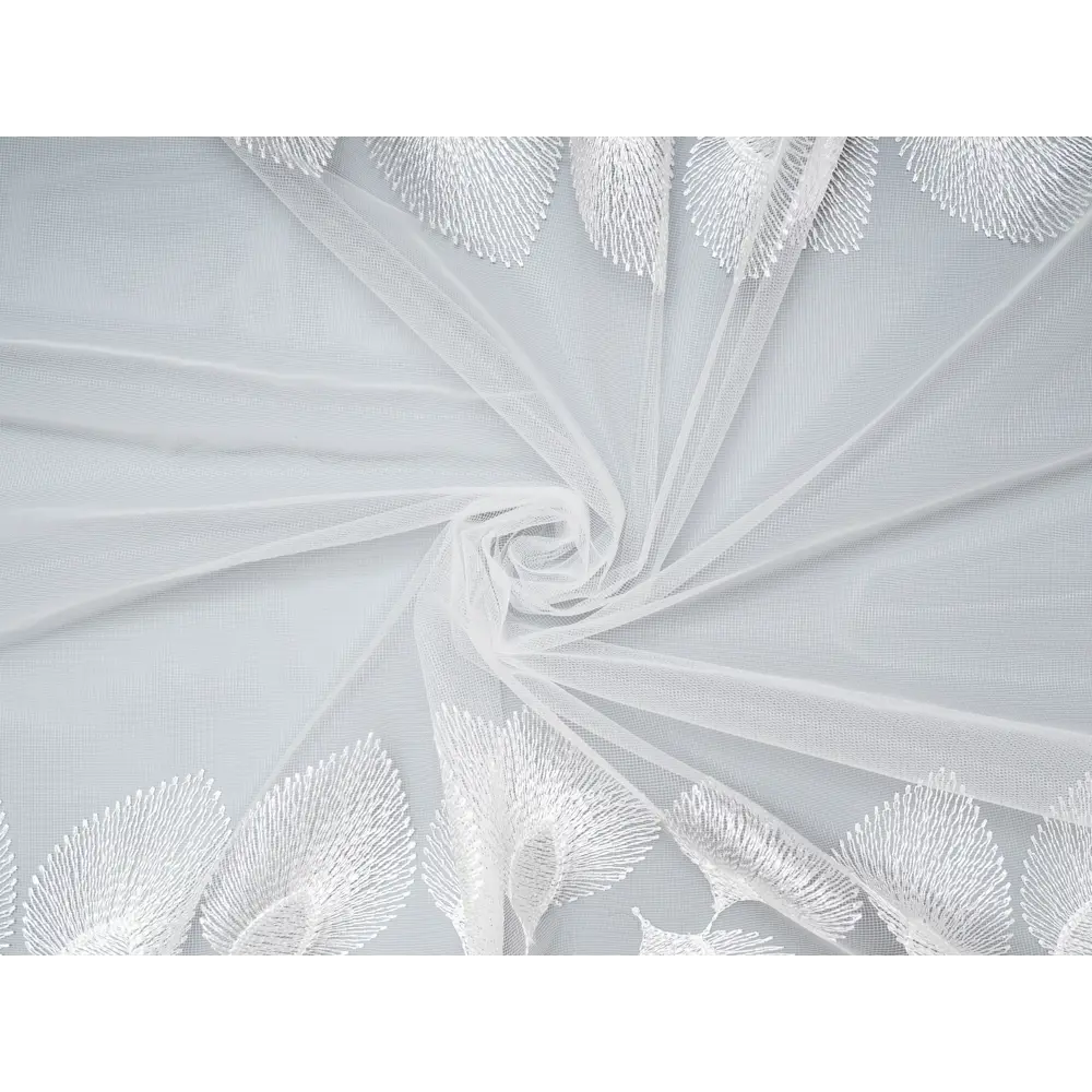 Фото 3 Тюль Пегас YML1201 на шторной ленте 260x300 см, цвет белый
