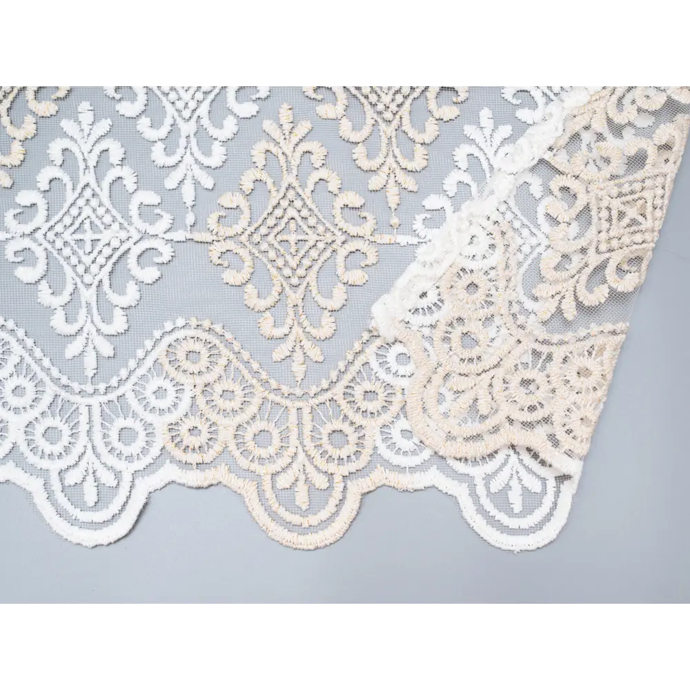 Фото 3 Тюль "Мира" вышивка на сетке 300х260 цвет бело-золотой, на шторной ленте Фото 3 Тюль "Мира" вышивка на сетке 300х260 цвет бело-золотой, на шторной ленте