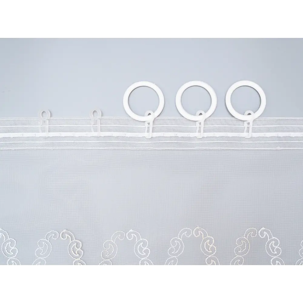 Фото 6 Тюль "Мира" вышивка на сетке 300х260 цвет бело-золотой, на шторной ленте Фото 6 Тюль "Мира" вышивка на сетке 300х260 цвет бело-золотой, на шторной ленте