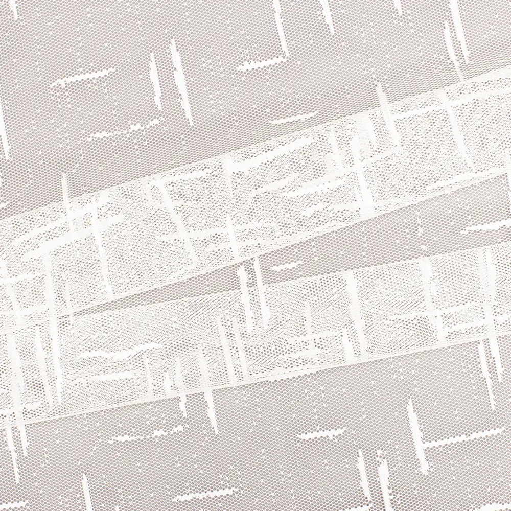 Фото 3 Тюль сетка жаккард "Капри" 300x250 цвет кремовый, на шторной ленте