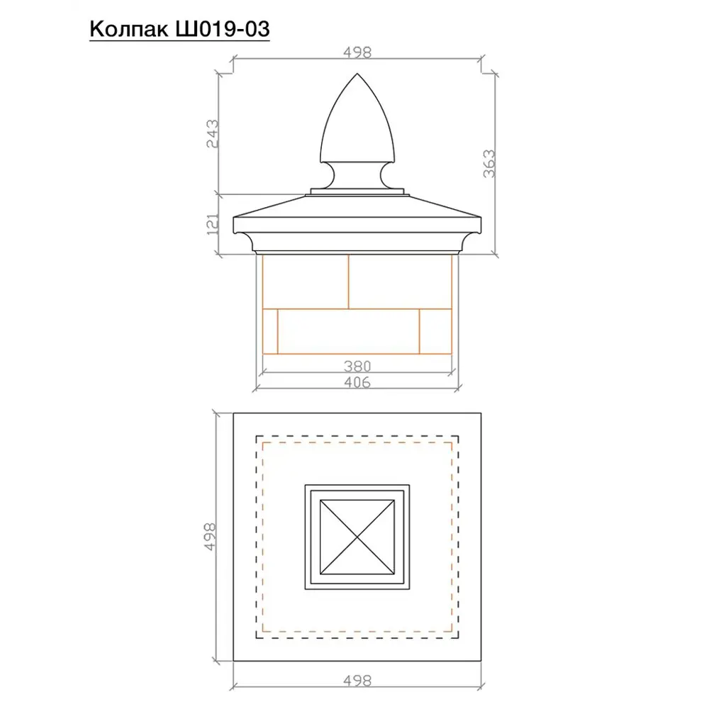 Фото 4 Навершие на столб Facade Decor Ш019-03