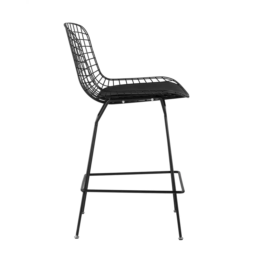 Фото 2 Стул барный 53x94x68 см Стул Груп Bertoia экокожа черный Фото 2 Стул барный 53x94x68 см Стул Груп Bertoia экокожа черный
