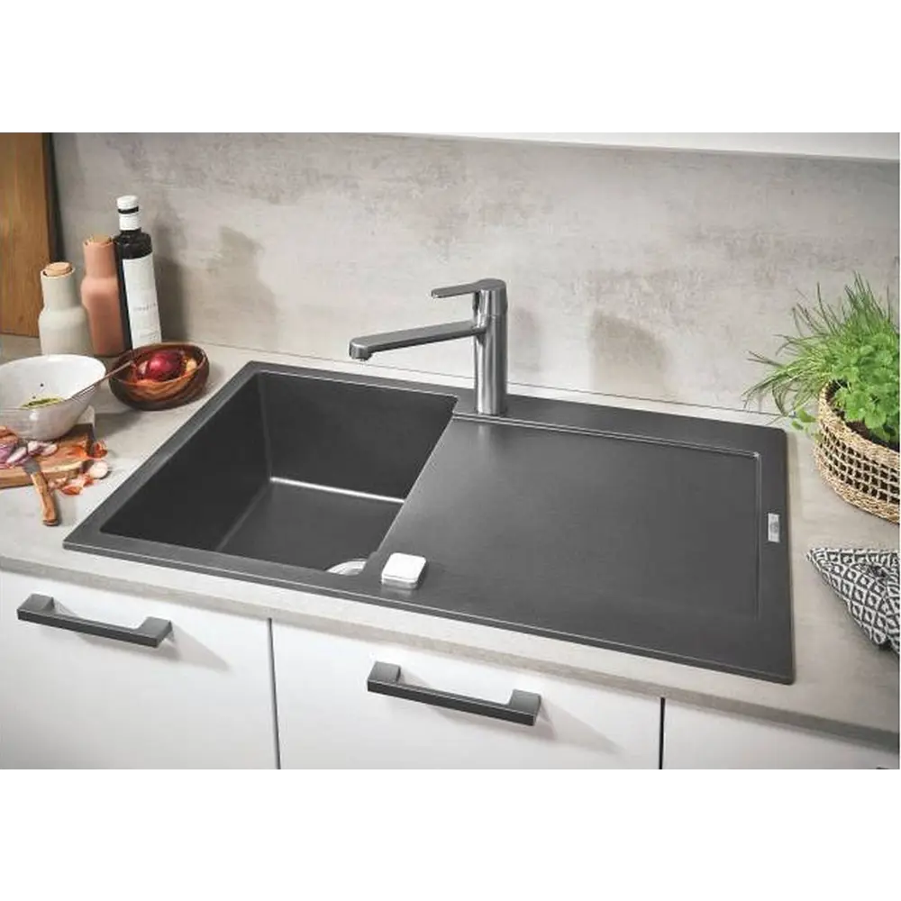 Фото 3 Мойка прямоугольная 86x20x50 см Grohe K500 гранит цвет серый Фото 3 Мойка прямоугольная 86x20x50 см Grohe K500 гранит цвет серый