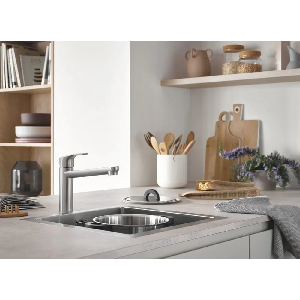 Фото 6 Мойка квадратная 47x20x47 см Grohe K700 нержавеющая сталь цвет сталь Фото 6 Мойка квадратная 47x20x47 см Grohe K700 нержавеющая сталь цвет сталь