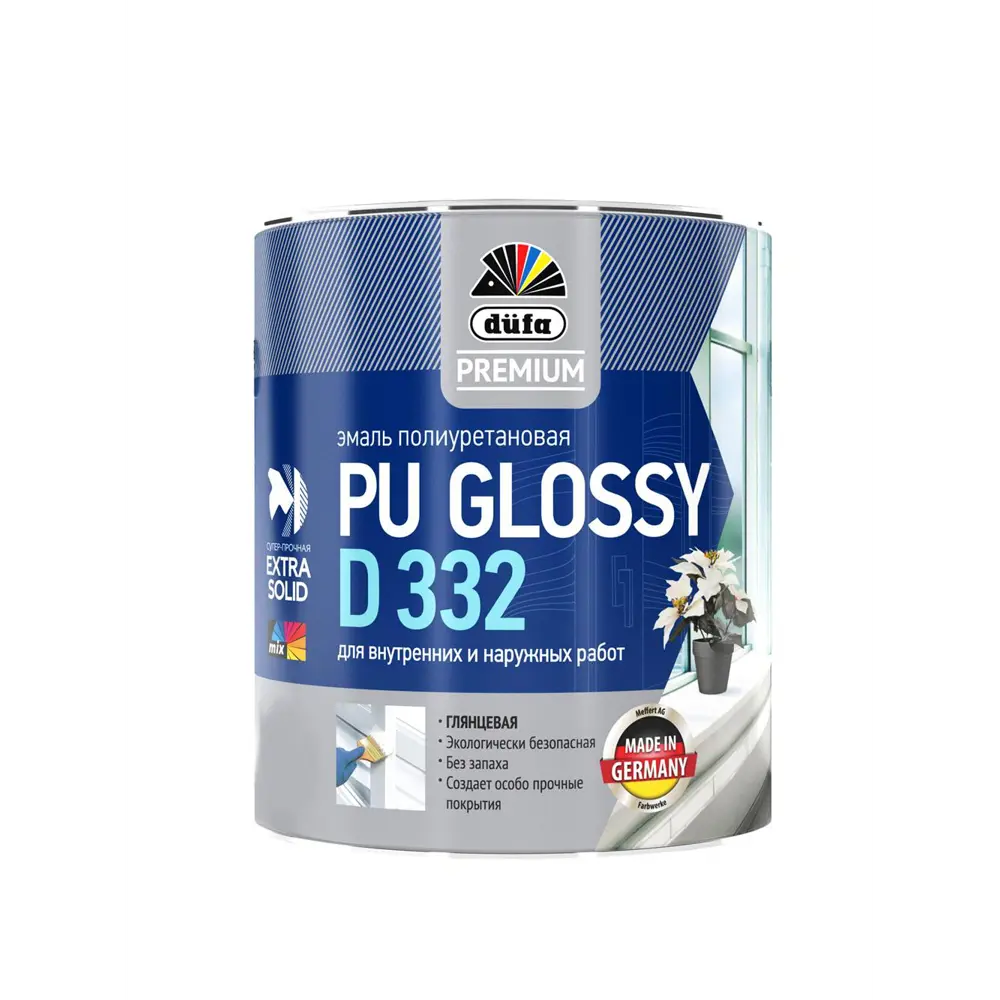 Фото Эмаль универсальная полиуретановая акриловая Dufa Premium PU Glossy D332 глянцевая 0.5 л Фото Эмаль универсальная полиуретановая акриловая Dufa Premium PU Glossy D332 глянцевая 0.5 л