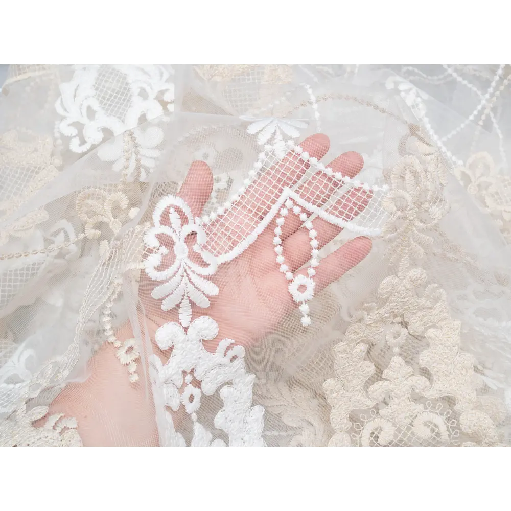 Фото 5 Тюль "Зара" 500x270 цвет белый, золотой на шторной ленте Фото 5 Тюль "Зара" 500x270 цвет белый, золотой на шторной ленте