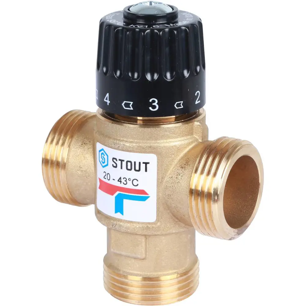 Фото Термостатический смесительный клапан Stout SVM-0120-164325 для систем отопления и ГВС. G 1” M Фото Термостатический смесительный клапан Stout SVM-0120-164325 для систем отопления и ГВС. G 1” M