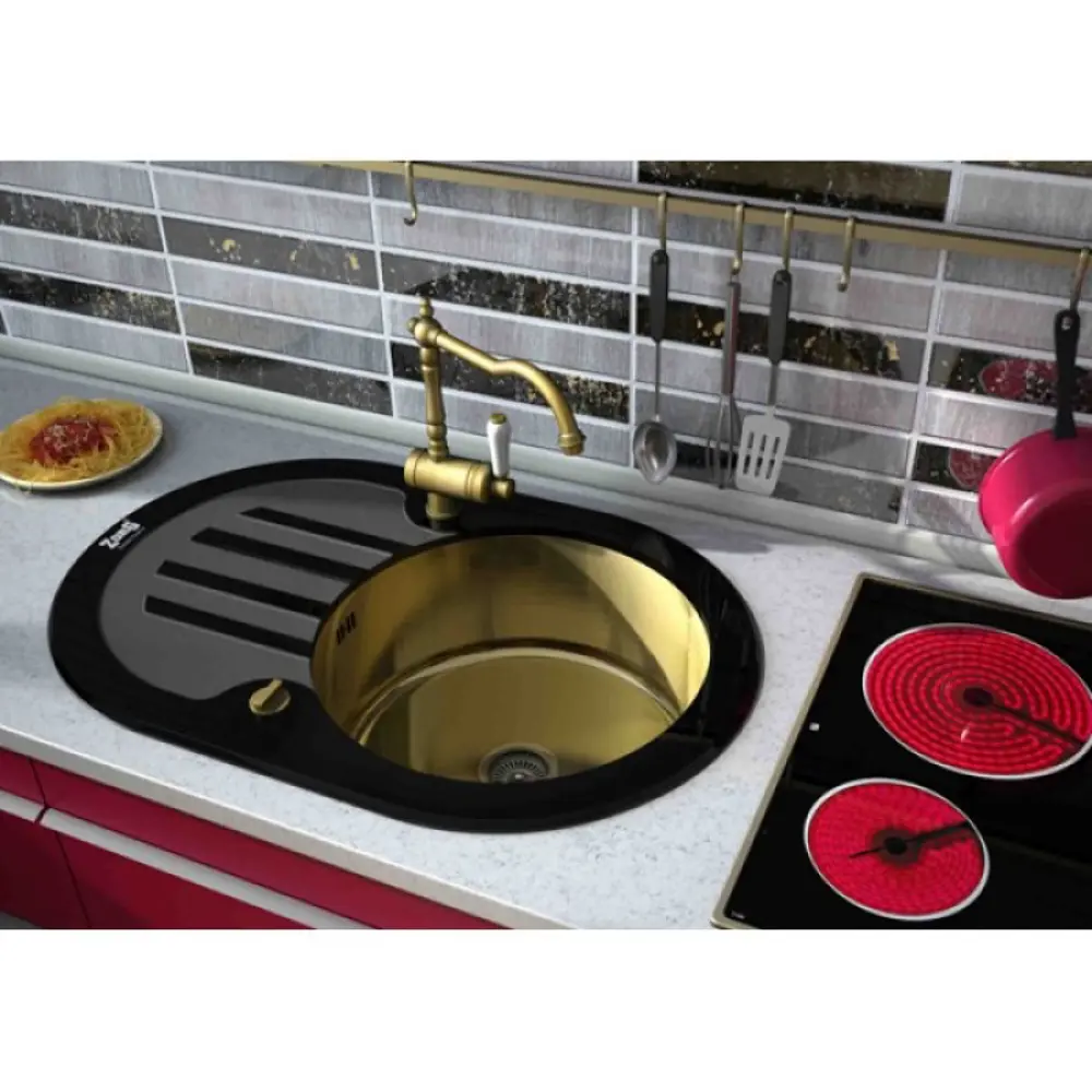 Фото Мойка врезная круглая 78x20x51 см ZorG GL-7851-OV-BLACK-BRONZE нержавеющая сталь цвет черный Фото Мойка врезная круглая 78x20x51 см ZorG GL-7851-OV-BLACK-BRONZE нержавеющая сталь цвет черный