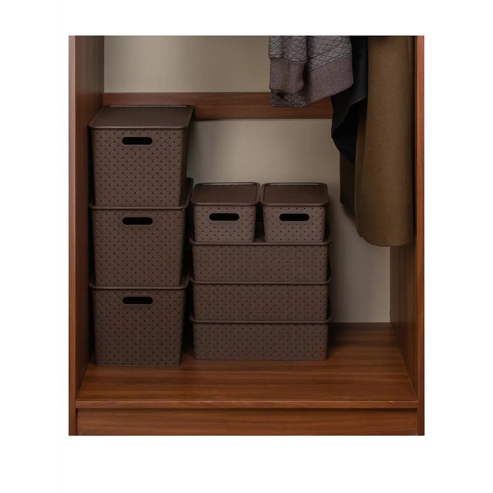 Фото 5 Корзина Violet 811905+3 24.50x16.50x35.50 см полипропилен цвет латте/темно-коричневый 3 шт Фото 5 Корзина Violet 811905+3 24.50x16.50x35.50 см полипропилен цвет латте/темно-коричневый 3 шт