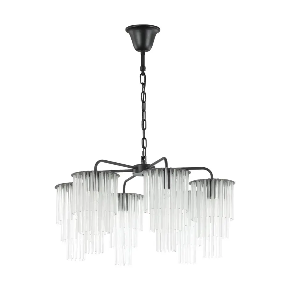 Фото Люстра потолочная ODEON LIGHT MODERN 6 ламп 18 м² цвет черный Фото Люстра потолочная ODEON LIGHT MODERN 6 ламп 18 м² цвет черный