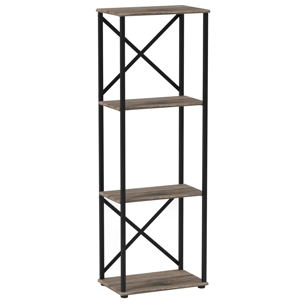 Фото Стеллаж Мебелик 52х151.5х32.8 см МДФ цвет коричневый Фото Стеллаж Мебелик 52х151.5х32.8 см МДФ цвет коричневый