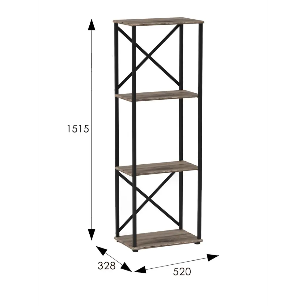 Фото 2 Стеллаж Мебелик 52х151.5х32.8 см МДФ цвет коричневый Фото 2 Стеллаж Мебелик 52х151.5х32.8 см МДФ цвет коричневый