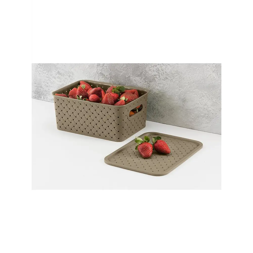 Фото 5 Корзина Violet 811743_4z 23.50x17.50x24.50 см полипропилен цвет бежевый/светло-коричневый 4 шт