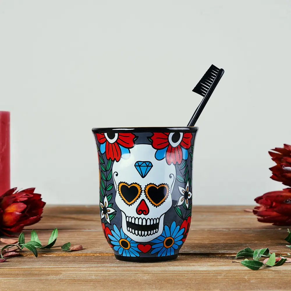 Фото 6 Стакан для зубных щеток Moroshka Los Muertos цвет серый Фото 6 Стакан для зубных щеток Moroshka Los Muertos цвет серый