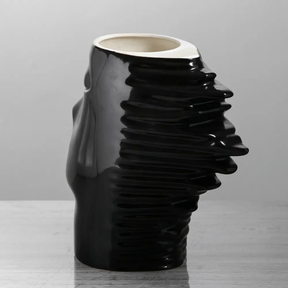 Фото 3 Ваза керамическая "Афродита" глянец, чёрная, 24 см, настольная Фото 3 Ваза керамическая "Афродита" глянец, чёрная, 24 см, настольная