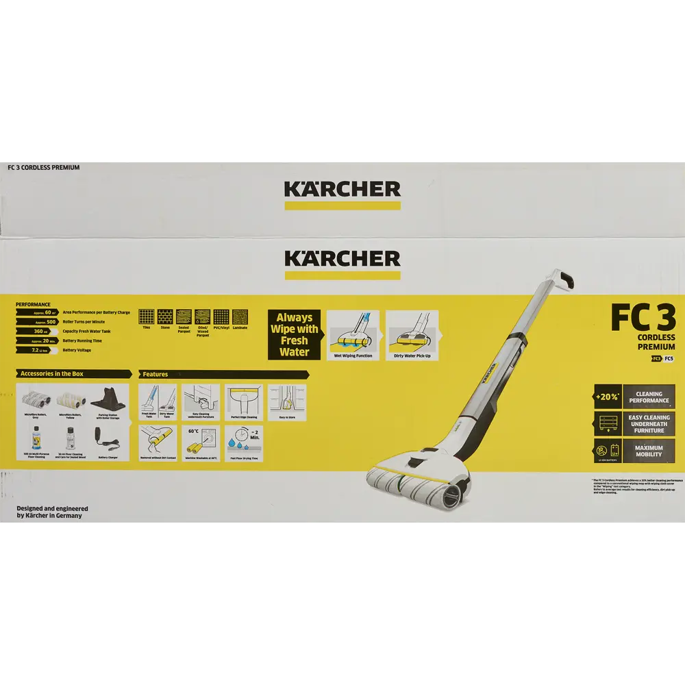 Фото 9 Аппарат для влажной уборки Karcher FC3 Cordless Premium Фото 9 Аппарат для влажной уборки Karcher FC3 Cordless Premium