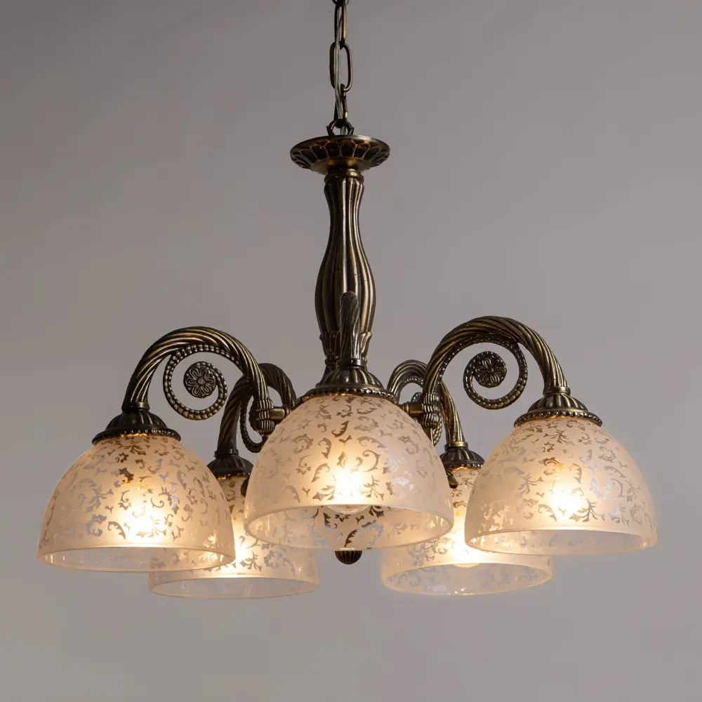 Фото 4 Люстра подвесная Abrasax HSD89540/5 5 ламп цвет коричневый Фото 4 Люстра подвесная Abrasax HSD89540/5 5 ламп цвет коричневый