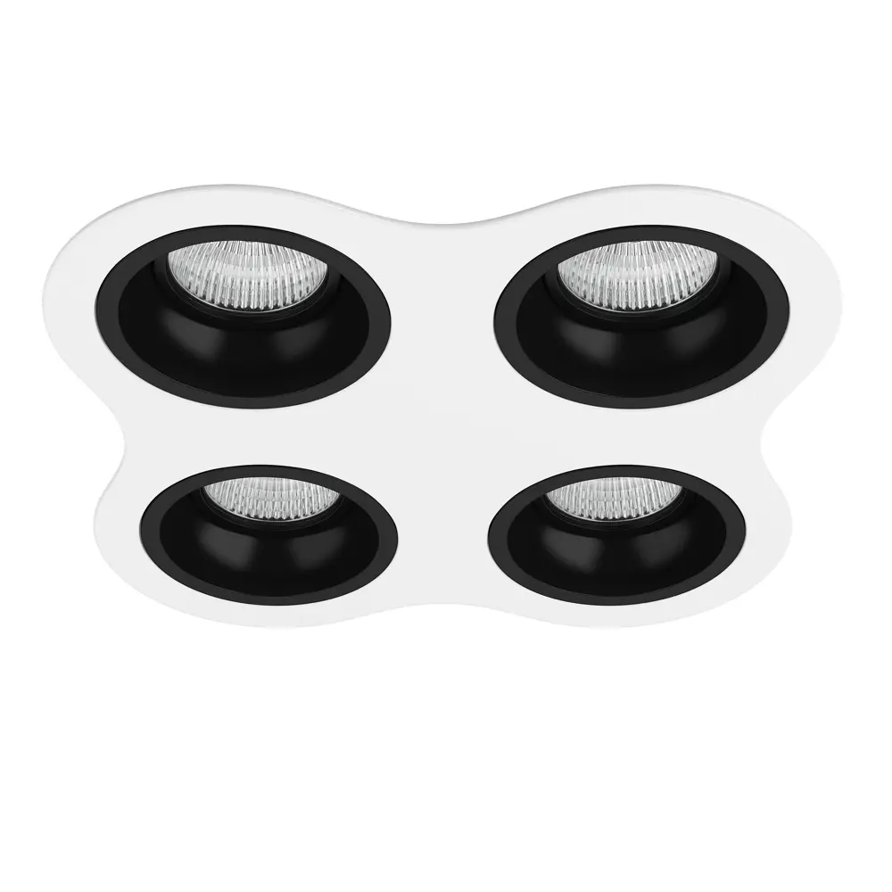 Фото Светильник точечный Встраиваемый LIGHTSTAR Domino D64607070707 под отверстие 90 мм 9.1 м² цвет белый/черный Фото Светильник точечный Встраиваемый LIGHTSTAR Domino D64607070707 под отверстие 90 мм 9.1 м² цвет белый/черный