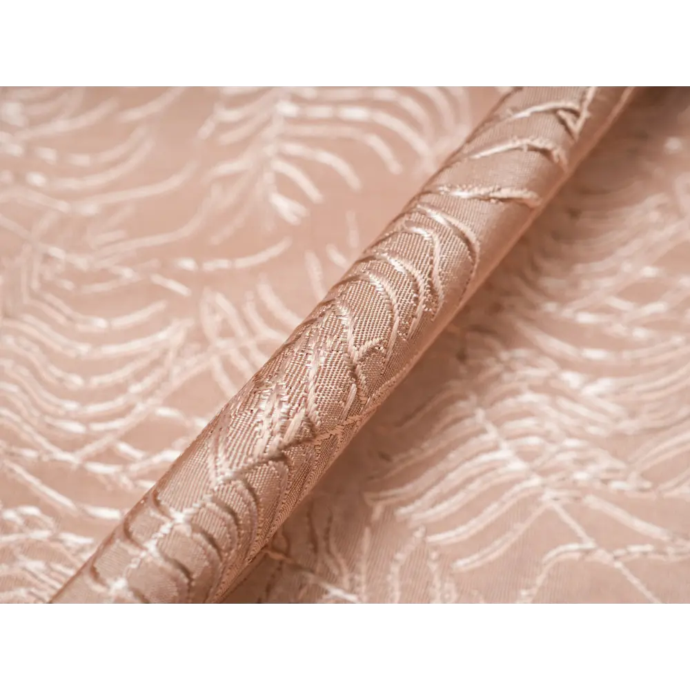 Фото 7 Штора жаккард Веточки 170x260 цвет бежевый на шторной ленте