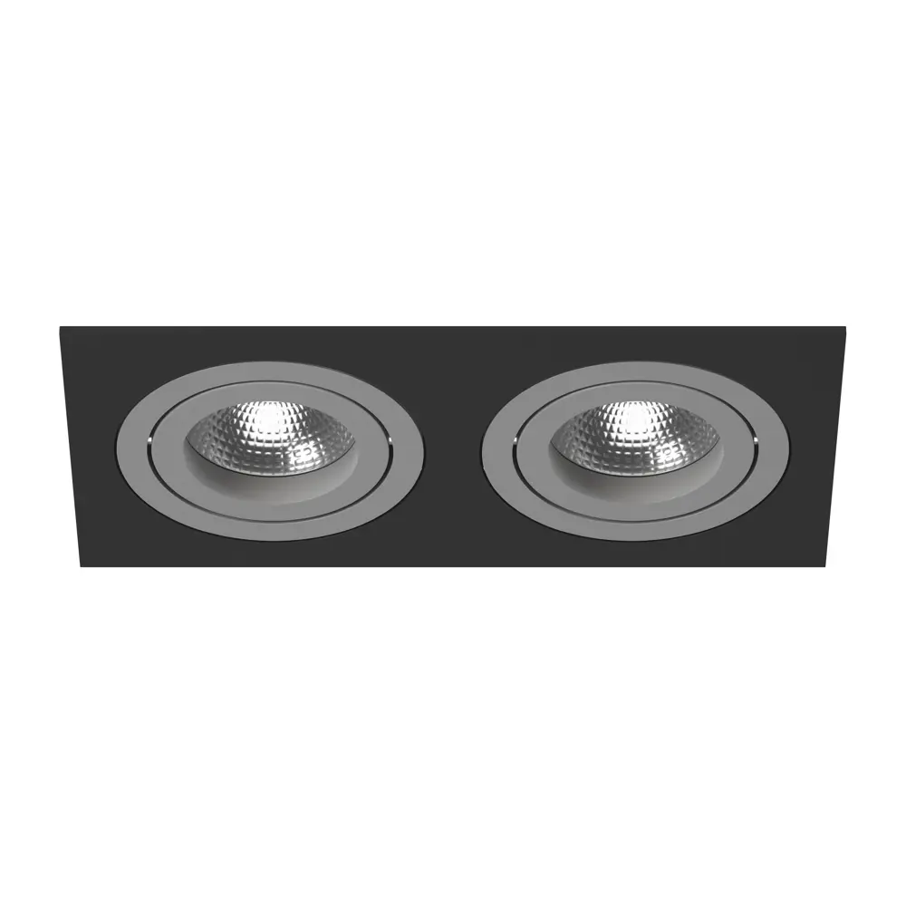 Фото Светильник точечный встраиваемый LIGHTSTAR Domino под отверстие 90 мм 4.5 м² цвет черный/серый