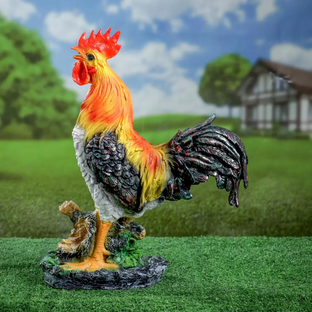 Фото 2 Садовая фигура Хорошие сувениры Петух на камне 32x13x42см Фото 2 Садовая фигура Хорошие сувениры Петух на камне 32x13x42см