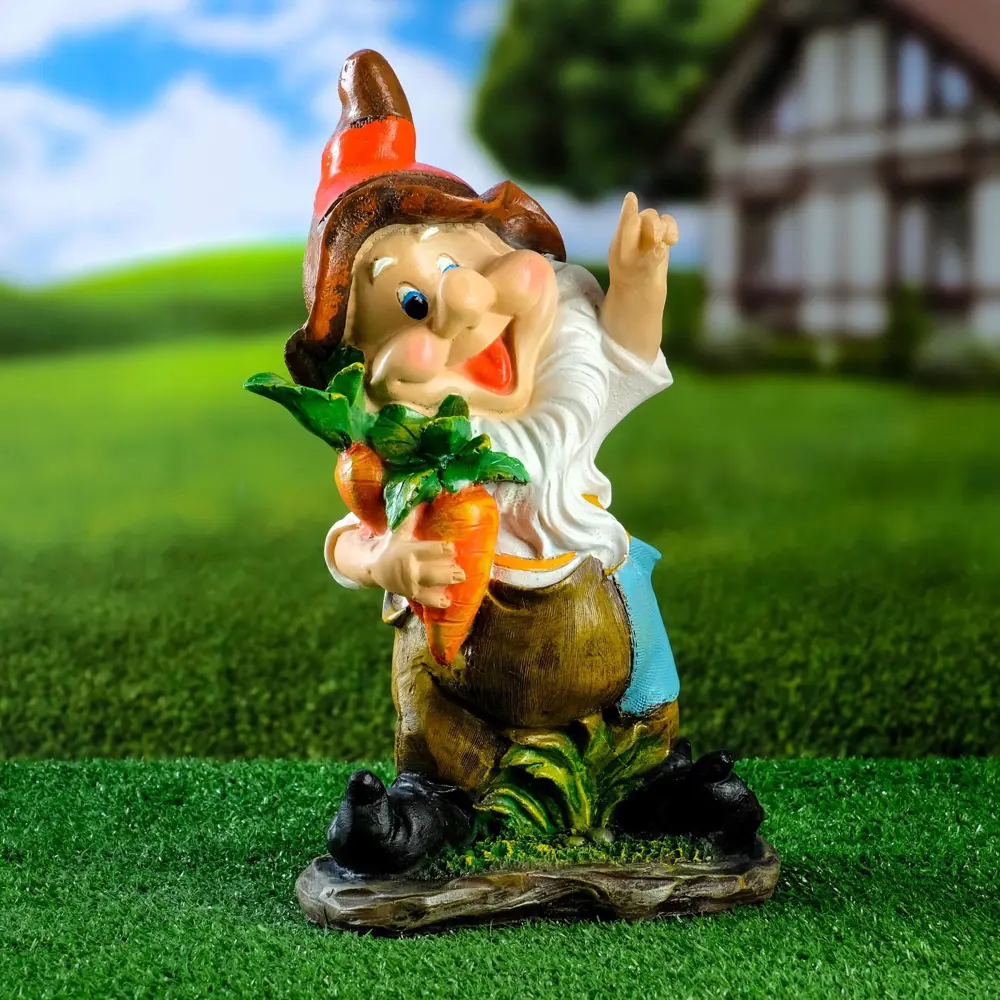 Фото 6 Садовая фигура Хорошие сувениры Гном с морковкой 19x38см Фото 6 Садовая фигура Хорошие сувениры Гном с морковкой 19x38см