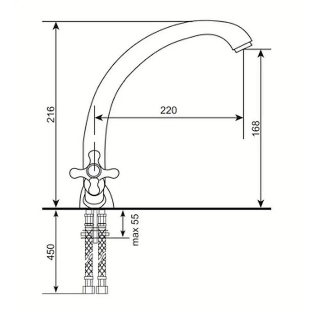 Фото 2 Смеситель для кухни Ulgran 013(310) излив 16.8 см цвет серый