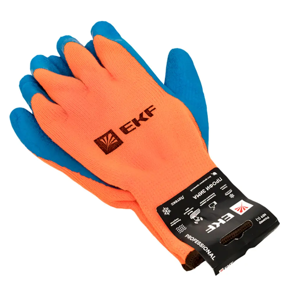 Фото Перчатки акриловые EKF Professional pe10lt-9-pro, с рельефным латексным покрытием утепленные, размер L Фото Перчатки акриловые EKF Professional pe10lt-9-pro, с рельефным латексным покрытием утепленные, размер L