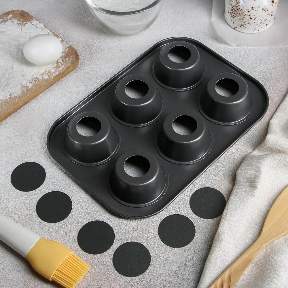 Фото 5 Форма для выпечки Доляна «Жаклин. Круг» 26×18×3 см 6 ячеек съёмное дно антипригарное покрытие Фото 5 Форма для выпечки Доляна «Жаклин. Круг» 26×18×3 см 6 ячеек съёмное дно антипригарное покрытие