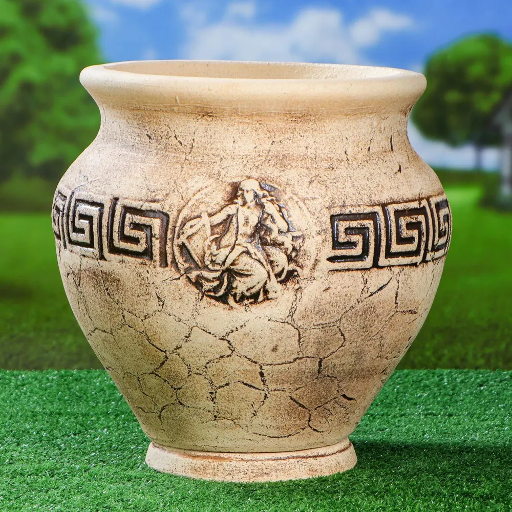 Фото Вазон 1389003 Керамика ручной работы 20 л глина бежевый 1389003 10 см Фото Вазон 1389003 Керамика ручной работы 20 л глина бежевый 1389003 10 см