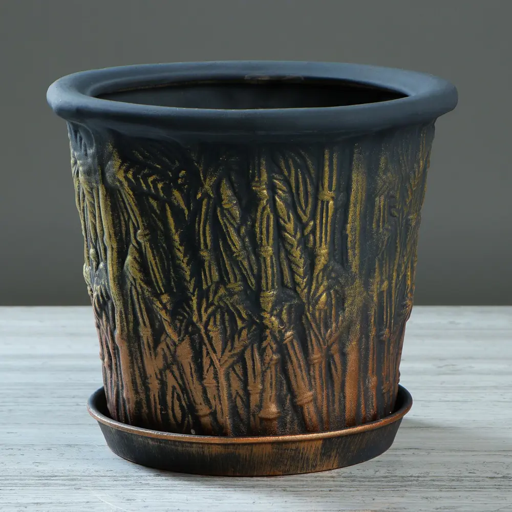 Фото Горшок цветочный 144198 Керамика ручной работы 10 см 5 л керамика аквамарин синий