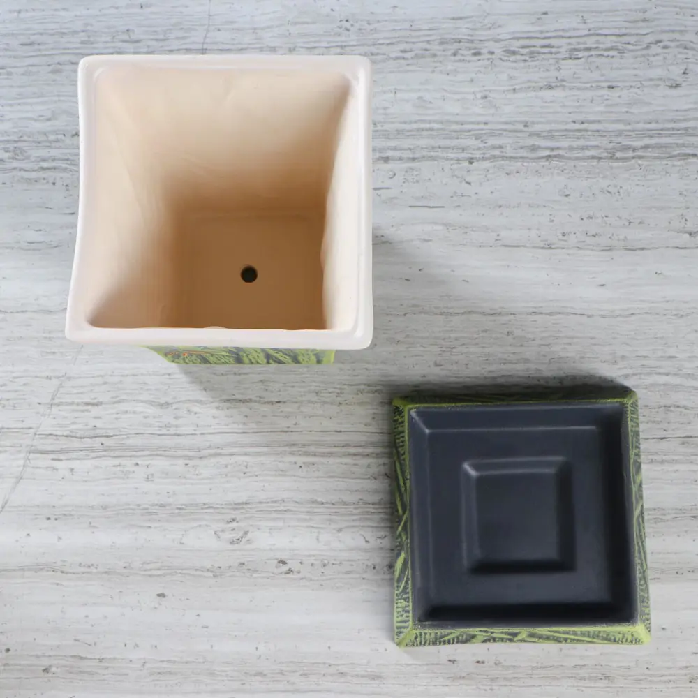 Фото 3 Горшок цветочный 4930702 Керамика ручной работы 10 см 3 л керамика аквамарин синий