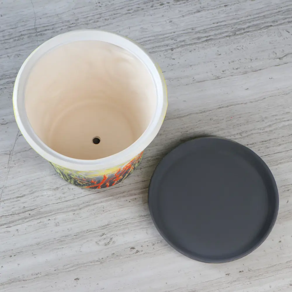 Фото 3 Горшок цветочный 4930692 Керамика ручной работы 10 см 3 л керамика аквамарин синий