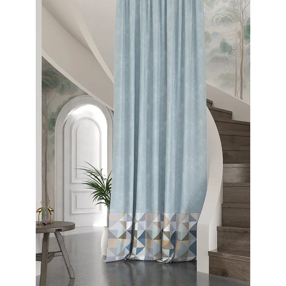 Фото Штора Helga Кимренис TD-537619 на шторной ленте, 280x150 см, цвет разноцветный