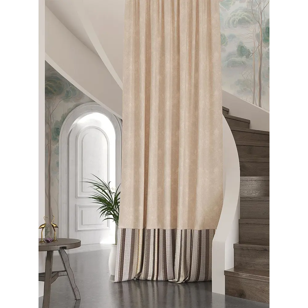 Фото Штора Helga Лимприет TD-537536 на шторной ленте, 280x150 см, цвет разноцветный