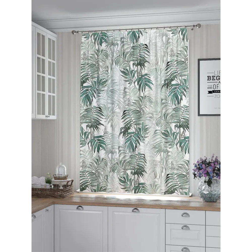 Фото 3 Штора Helga Лонтвирс TD-530310 на шторной ленте, 180x150 см, цвет белый