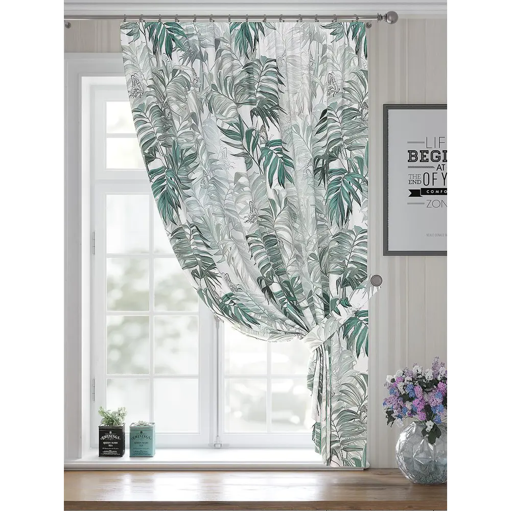 Фото 4 Штора Helga Лонтвирс TD-530310 на шторной ленте, 180x150 см, цвет белый