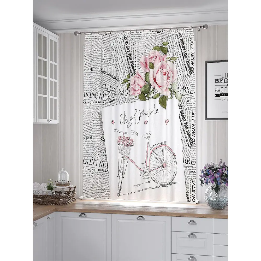 Фото 3 Штора Helga Лифортис TD-530339 на шторной ленте, 180x150 см, цвет белый