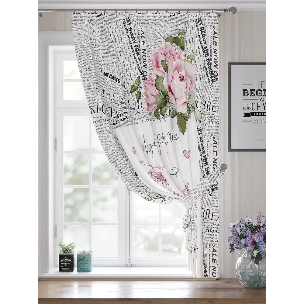 Фото 4 Штора Helga Лифортис TD-530339 на шторной ленте, 180x150 см, цвет белый