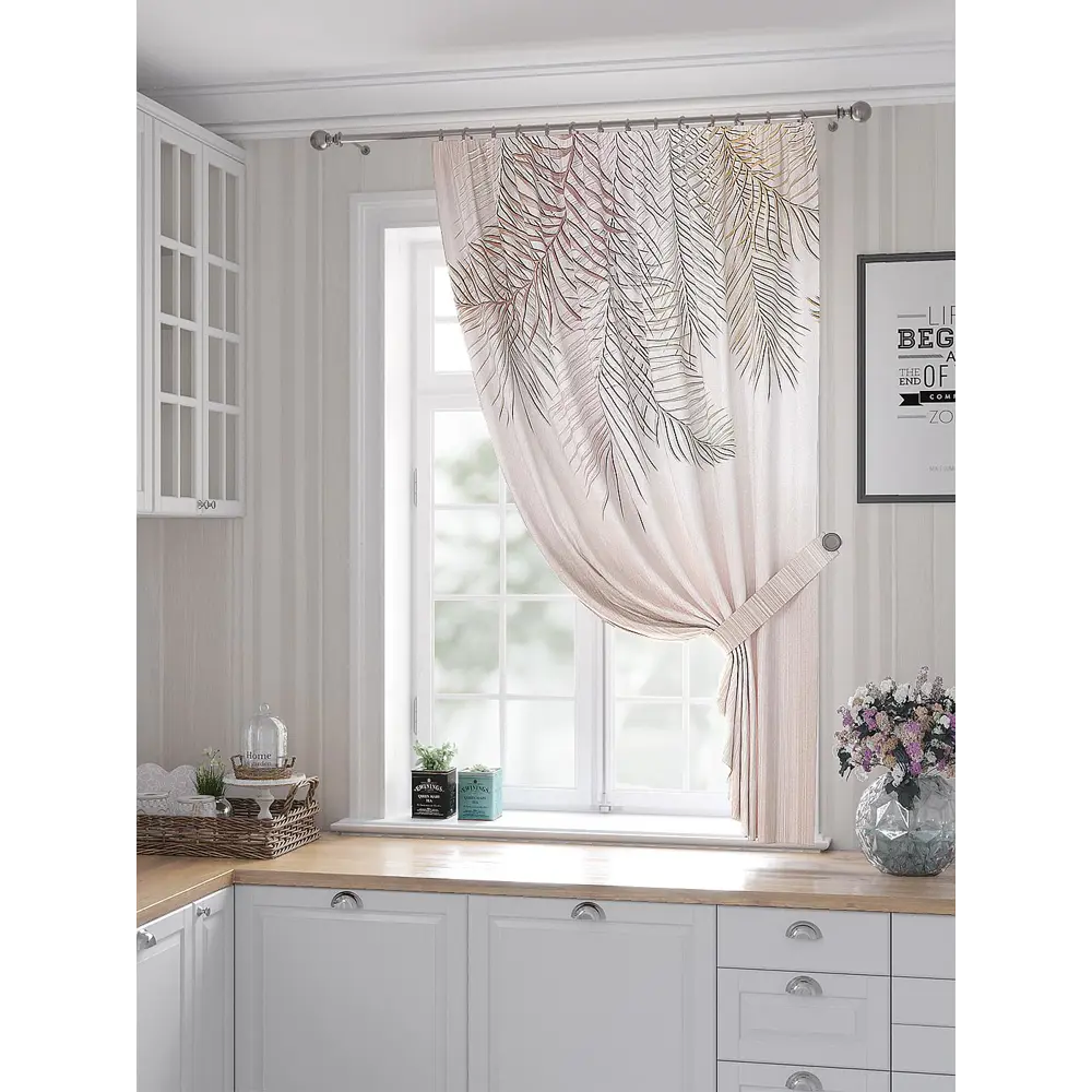 Фото Штора Helga Римкерис TD-530352 на шторной ленте, 180x150 см, цвет бежевый Фото Штора Helga Римкерис TD-530352 на шторной ленте, 180x150 см, цвет бежевый