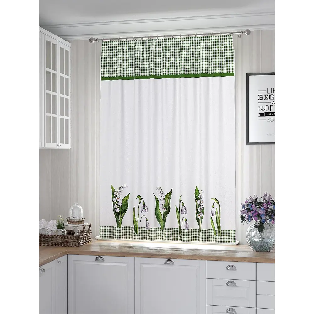 Фото Штора Helga Мирфоркс TD-530425 на шторной ленте, 180x150 см, цвет белый Фото Штора Helga Мирфоркс TD-530425 на шторной ленте, 180x150 см, цвет белый