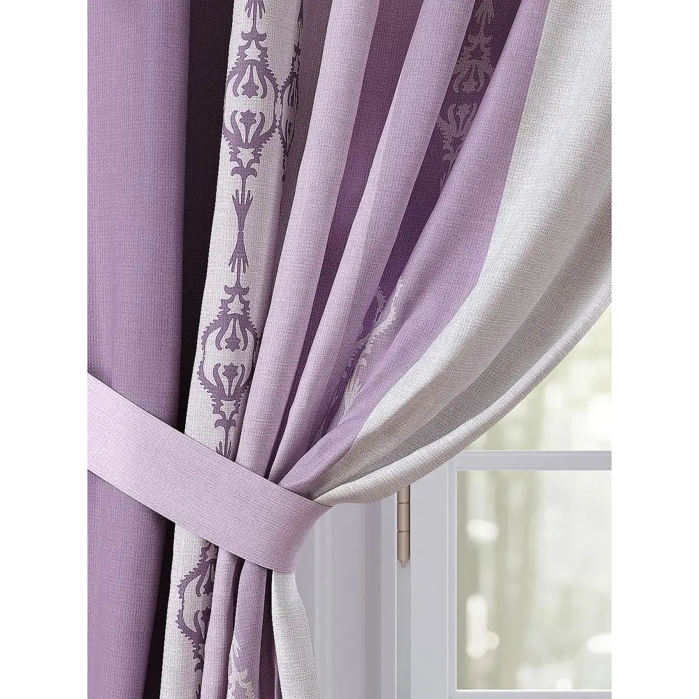 Фото 3 Комплект штор Comfy Way Элнитирс TD-958297 на шторной ленте, 260x150 см, цвет белый Фото 3 Комплект штор Comfy Way Элнитирс TD-958297 на шторной ленте, 260x150 см, цвет белый