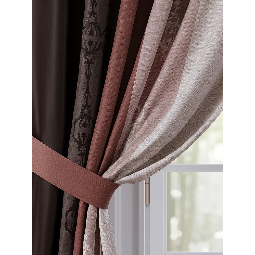 Фото 3 Комплект штор Comfy Way Кримирсен TD-958305 на шторной ленте, 260x150 см, цвет разноцветный Фото 3 Комплект штор Comfy Way Кримирсен TD-958305 на шторной ленте, 260x150 см, цвет разноцветный