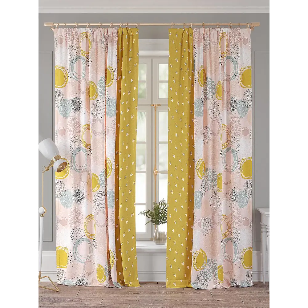 Фото Комплект штор Comfy Way Минокивил TD-958342 на шторной ленте, 260x150 см, цвет разноцветный Фото Комплект штор Comfy Way Минокивил TD-958342 на шторной ленте, 260x150 см, цвет разноцветный
