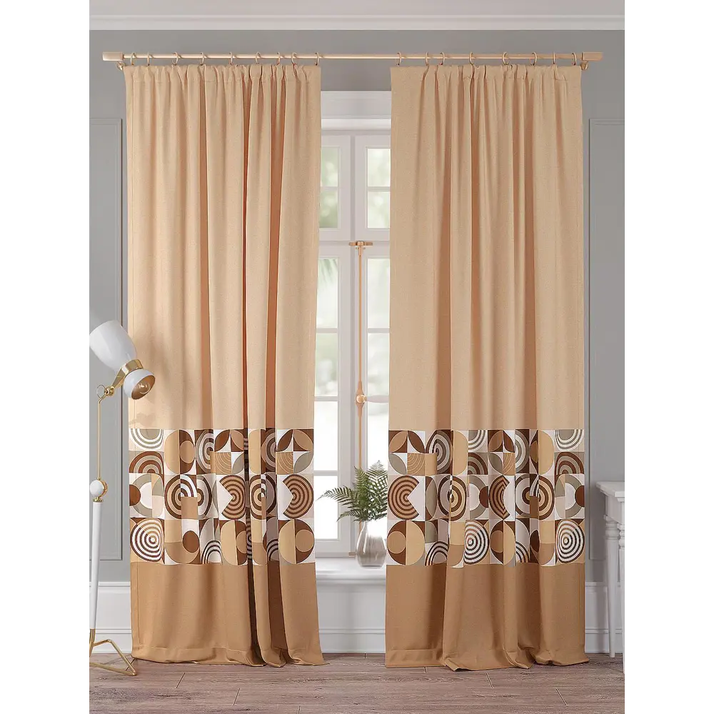 Фото Комплект штор Comfy Way Лиронир TD-958389 на шторной ленте, 260x150 см, цвет разноцветный Фото Комплект штор Comfy Way Лиронир TD-958389 на шторной ленте, 260x150 см, цвет разноцветный