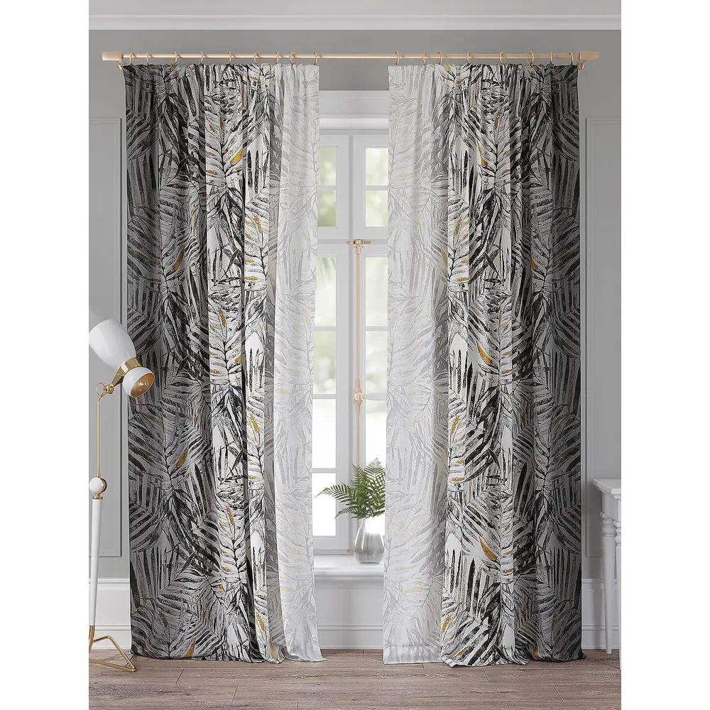 Фото Комплект штор Comfy Way Лиривор TD-958399 на шторной ленте, 260x150 см, цвет разноцветный Фото Комплект штор Comfy Way Лиривор TD-958399 на шторной ленте, 260x150 см, цвет разноцветный