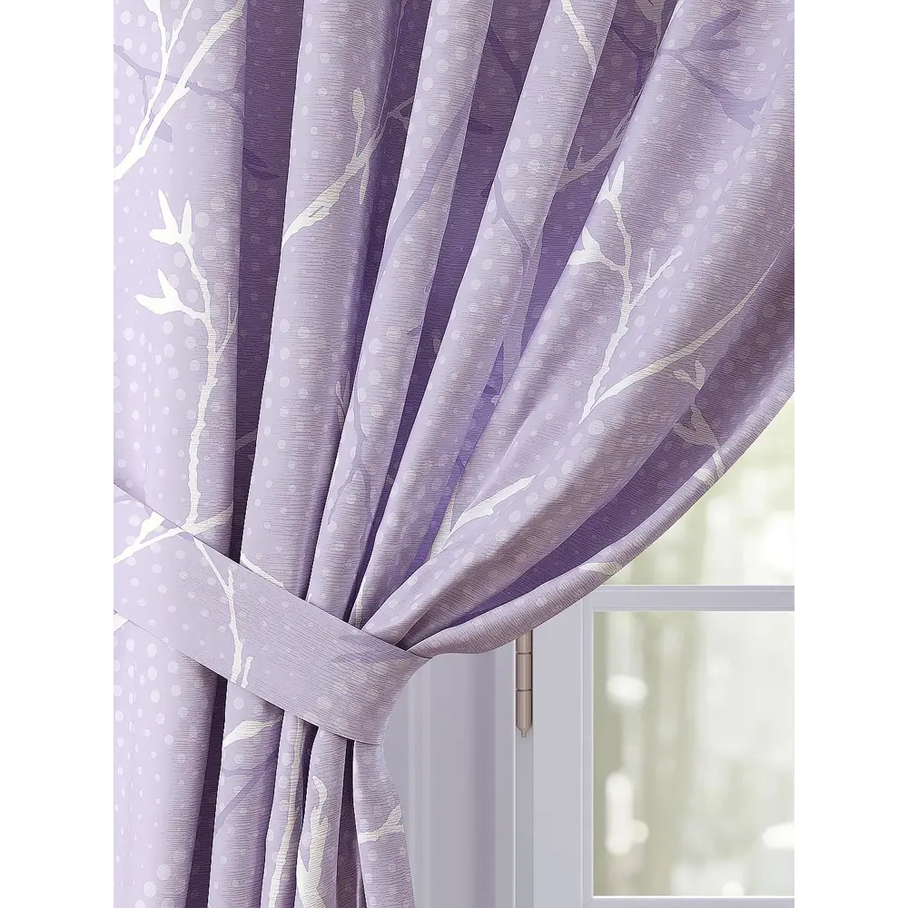 Фото 3 Комплект штор Comfy Way Лапронс TD-958423 на шторной ленте, 260x150 см, цвет белый Фото 3 Комплект штор Comfy Way Лапронс TD-958423 на шторной ленте, 260x150 см, цвет белый